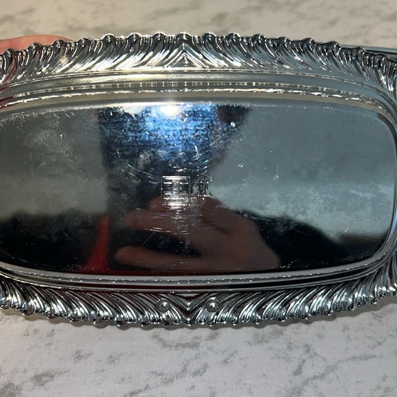 Vintage Irvinware Chrome Plated Butter Dish With A Glass Insert and Knife Holder - Picture 7 of 7